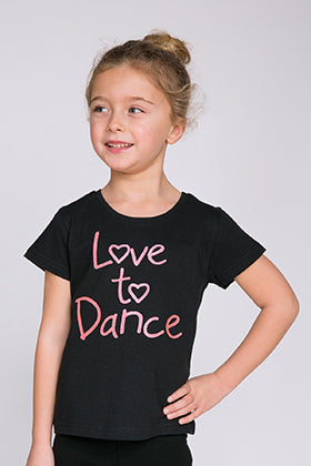 Love to Dance T-Shirt by Little Ballerina. Available in White or Black