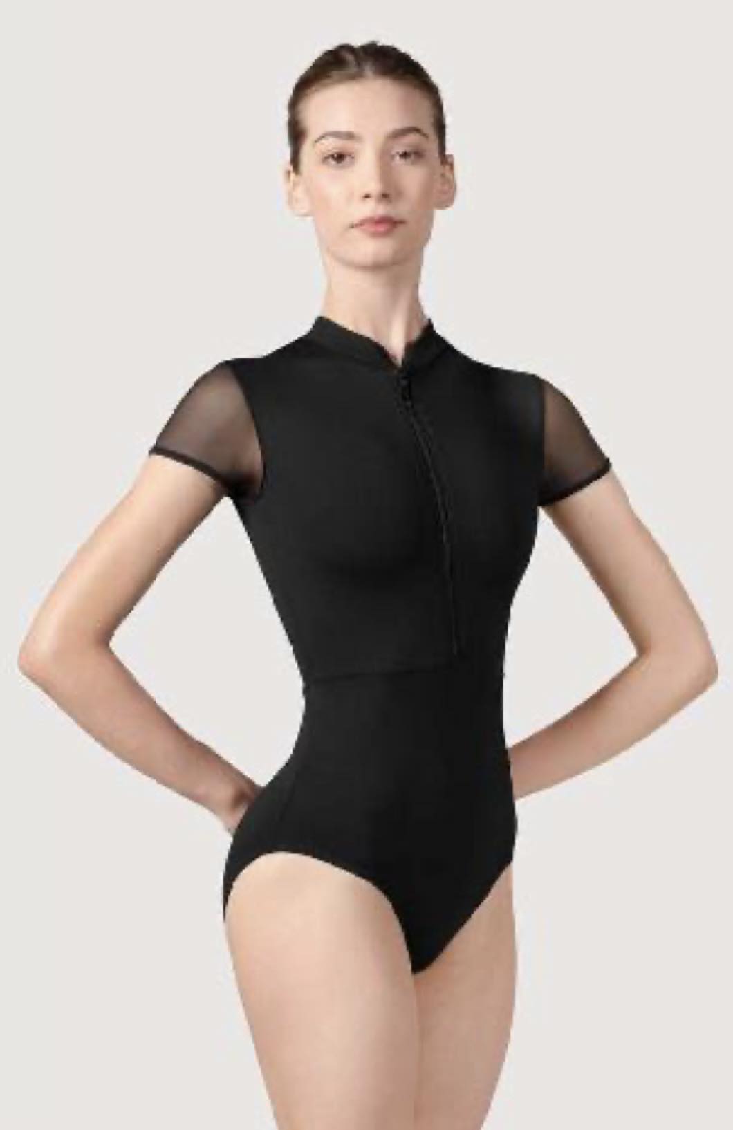 Bloch Ffion Zip Front Cap Sleeve Leotard