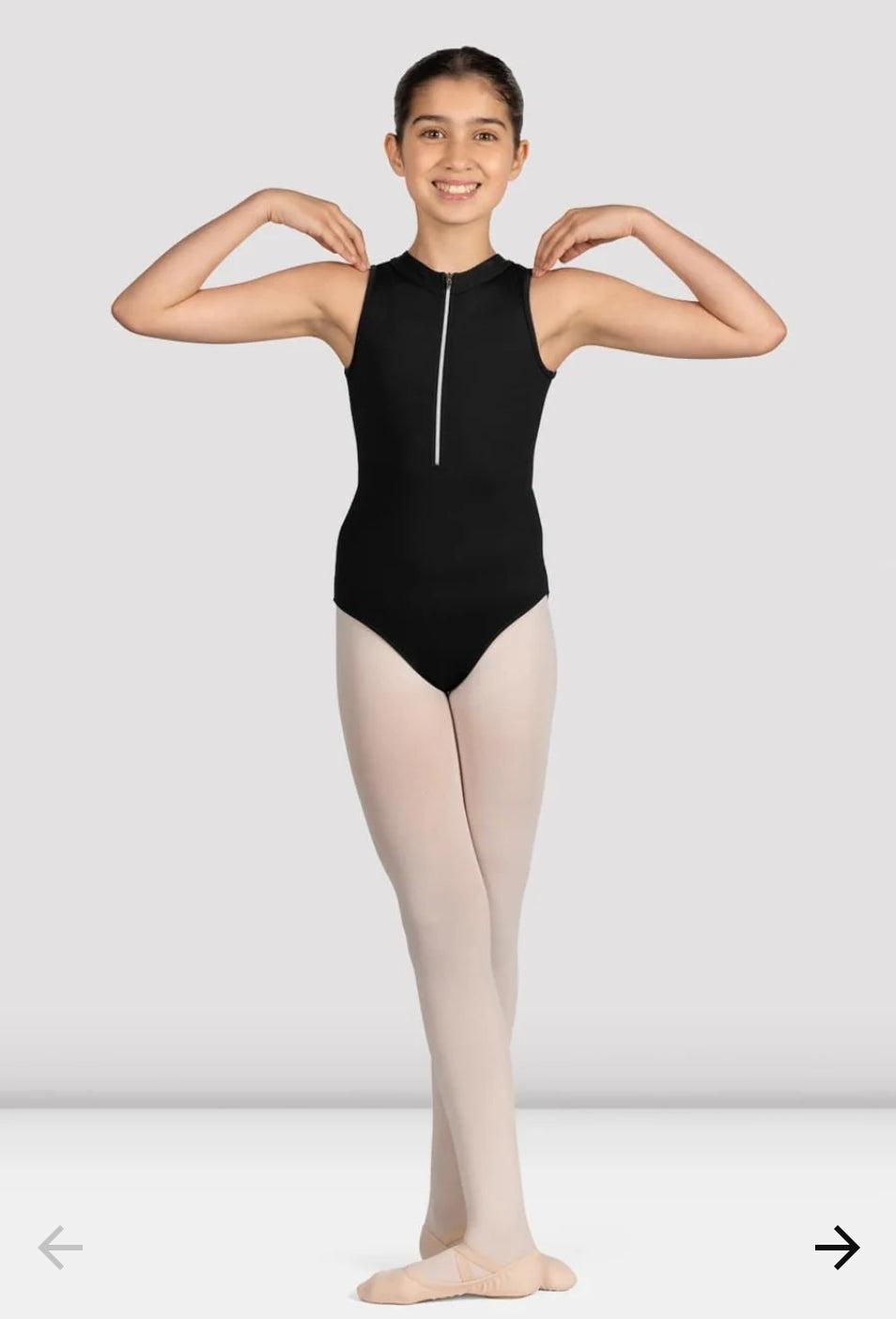 Girls Bloch Mirella Glow Girl Zip Front Leotard