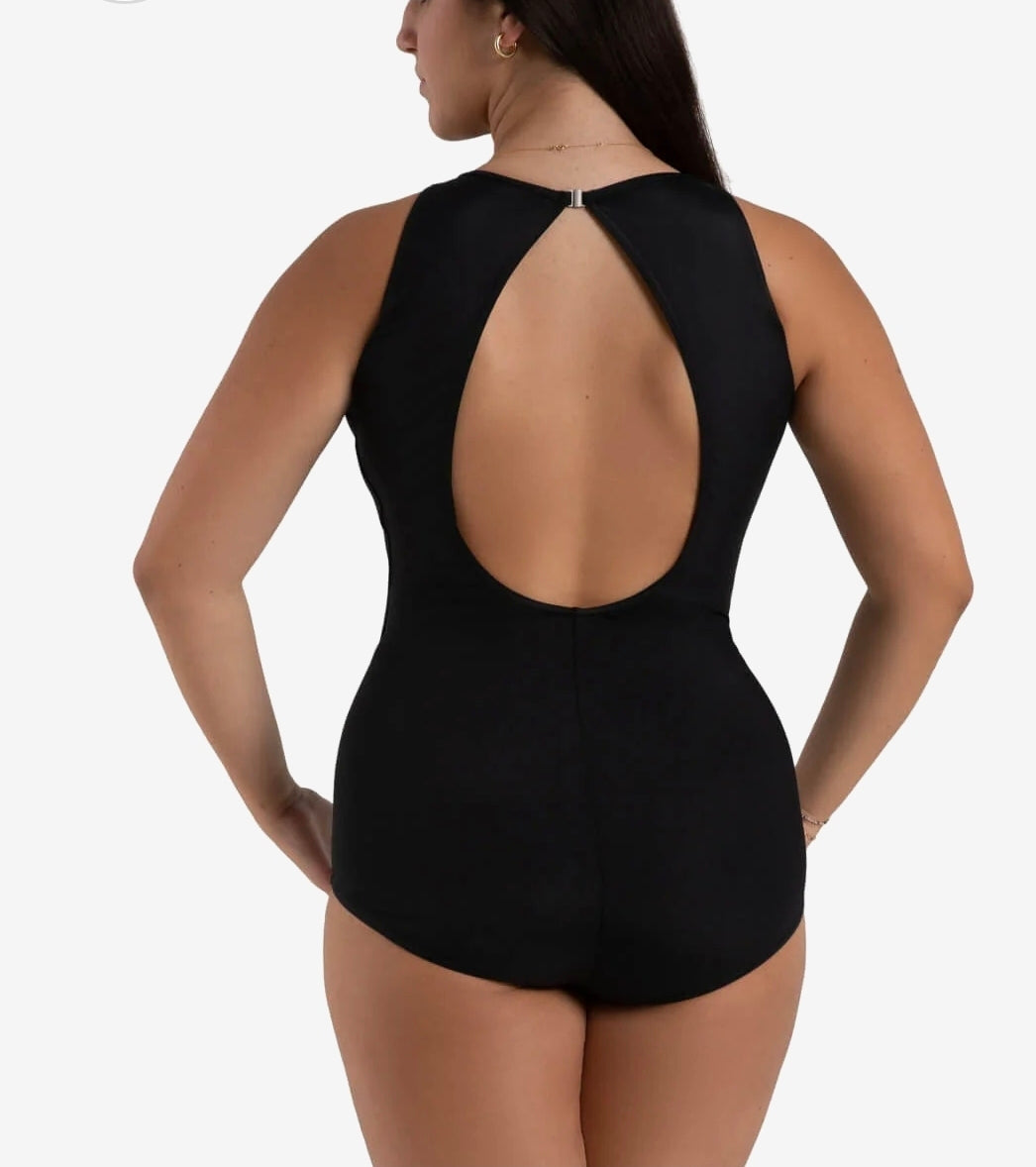 Capezio Curved Rythmn Agusta Leotard- Black