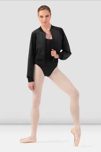 Bloch Ladies Amanda Velvet Bomber Jacket - Black