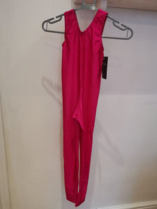 Sleeveless Catsuit Plain Front With Stirrup - Pink - Strictly Dancing
