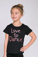 Load image into Gallery viewer, Love to Dance T-Shirt by Little Ballerina. Available in White or Black