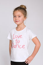 Load image into Gallery viewer, Love to Dance T-Shirt by Little Ballerina. Available in White or Black