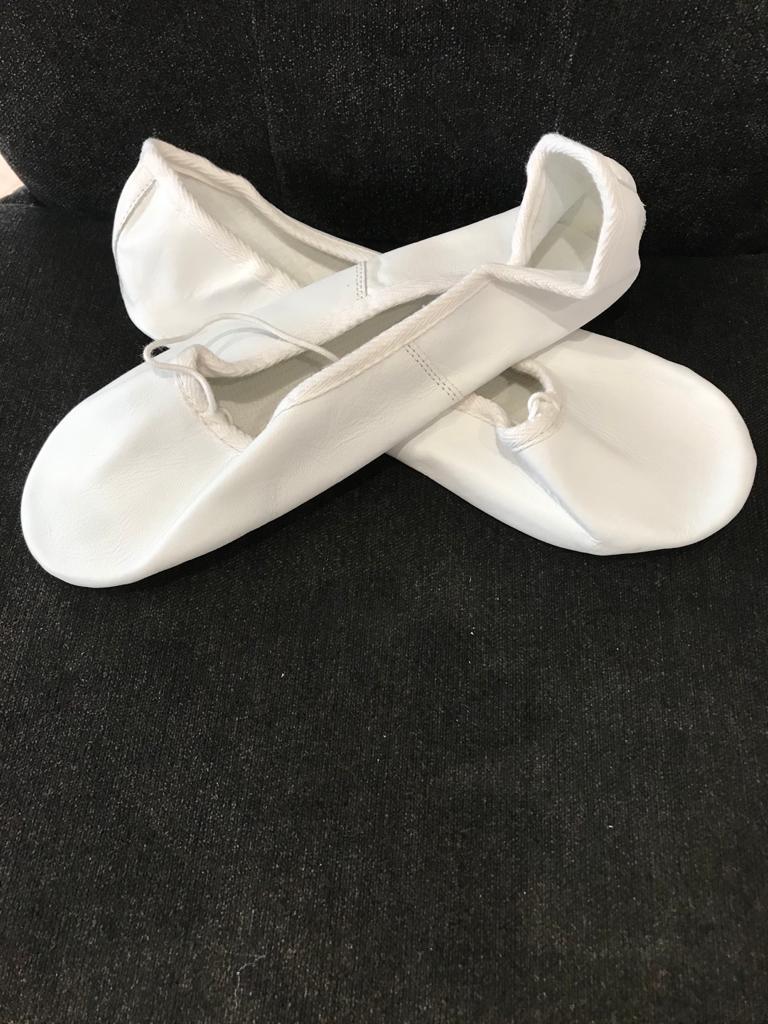 Roch Valley full sole white leather ballet shoes