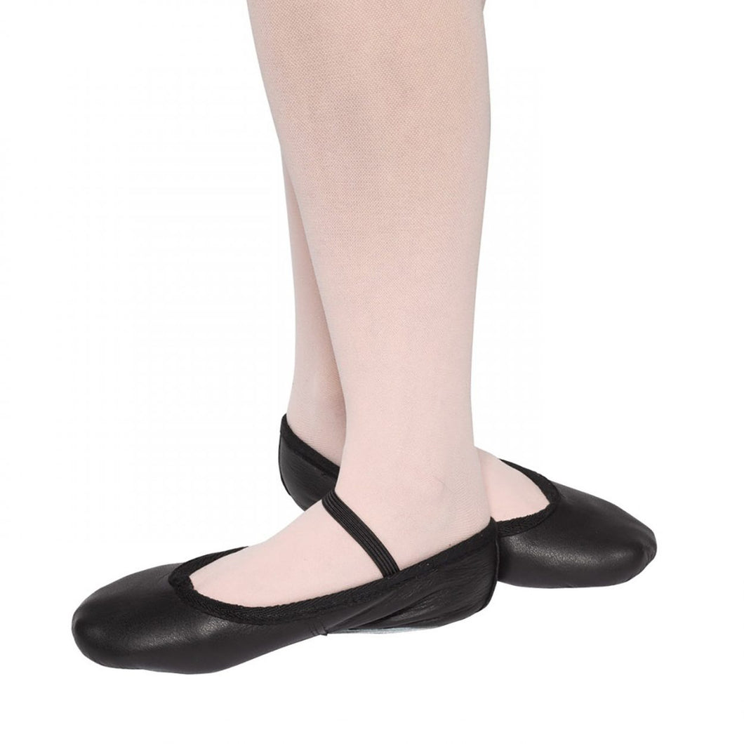 Tappers and Pointers suede soled leather ballet shoes - Black and White