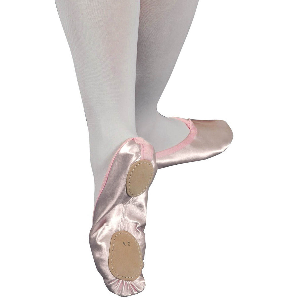 Tappers and Pointers split sole satin pink ballet shoes